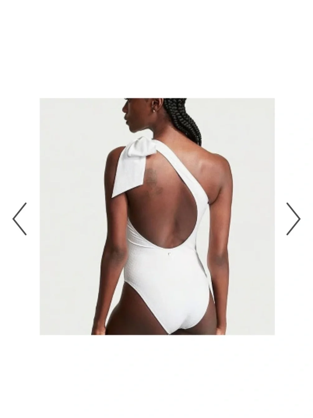 Victoria Secret One-Shoulder White Tie-Shoulder Swimsuit